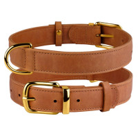 Ошейник для собак кожаный BronzeDog Crazy, тауни