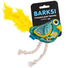 Игрушка для котов Barksi Папугай с колокольчиком и перьям