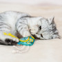 Игрушка для котов Barksi Папугай с колокольчиком и перьям