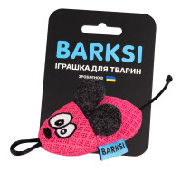 Іграшка для котів Barksi Мишка з дзвіночком і пір'ям, рожева