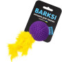 Игрушка для котов Barksi Мяч с колокольчиком и перьям, фиолетовый