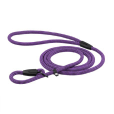 Поводок-удавка для собак BronzeDog Active из альпинистского шнура, длина 183 см, черно-фиолетовый