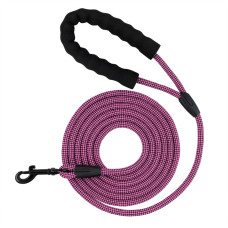 Поводок для собак BronzeDog Active из альпинистского шнура, длина 3 м, черно-розовый