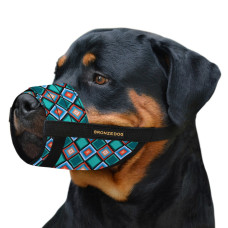 Намордник для собак Bronzedog нейлоновый регулируемый "Ромбы"