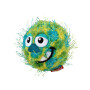 Іграшка для собак Гумовий М'яч із ворсистим покриттям і пищалкою GIGWI Crazy Ball