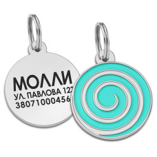 Адресник для собак BronzeDog эмалированный Леденец, бирюзовый