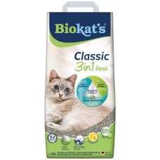 Наполнитель для кошачьего туалета Biokat's Classic 3in1 Fresh, 10кг - бентонитовый