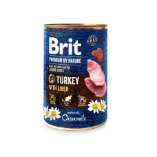 Влажный корм Brit Premium by Nature для собак, индейка с печенью, 400 г
