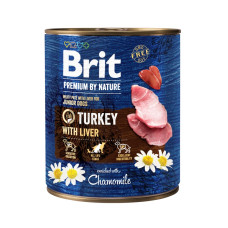 Влажный корм Brit Premium by Nature для собак, индейка с печенью, 800 г