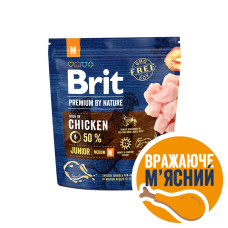 Сухой корм Brit Premium Junior M для щенков и юниоров средних пород, с курицей, 1 кг