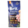 Сухой корм Brit Premium Junior M для щенков и юниоров средних пород, с курицей, 15 кг