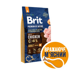 Сухой корм Brit Premium Adult M для взрослых собак средних пород, с курицей, 8 кг