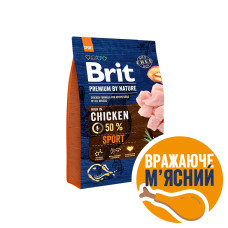 Сухой корм Brit Premium Sport для собак с высокими энергозатратами, с курицей, 3 кг