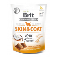 Лакомство для собак Brit Care Dog Snack Skin and Coat для поддержания здоровья кожи и шерсти у собак – с крилем и кокосом, 150 г