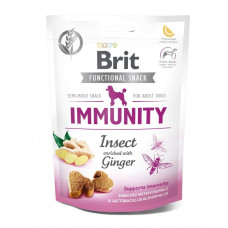 Лакомство для собак Brit Care Dog Snack Immunity для поддержания иммунитета у собак – с насекомыми и имбирем, 150 г