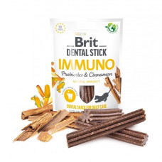 Лакомство для собак Brit Dental Stick Immuno для укрепления иммунитета у собак – с пробиотиками и корицей, 7 шт, 251 г