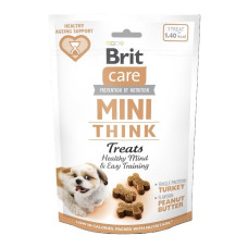 Лакомство для собак мелких пород Brit Care Mini Treats Think для умственных способностей – с индейкой и арахисовым маслом, 50 г