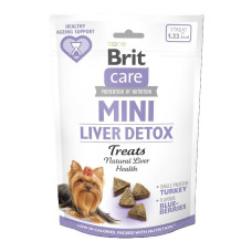 Лакомство для собак мелких пород Brit Care Mini Treats Liver Detox для детоксикации и поддержания здоровья печени – с индейкой и черникой, 50 г