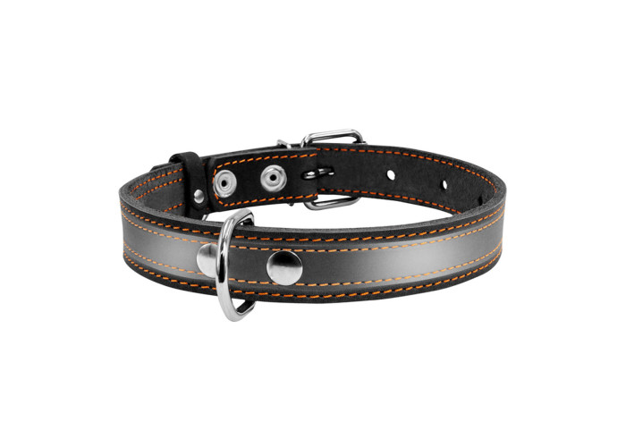 Ошейник CoLLaR со светоотражающей лентой, черный