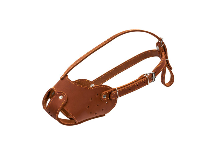Намордник для собак шкіряний COLLAR №2 (стафф), коричневий, 31х9 см
