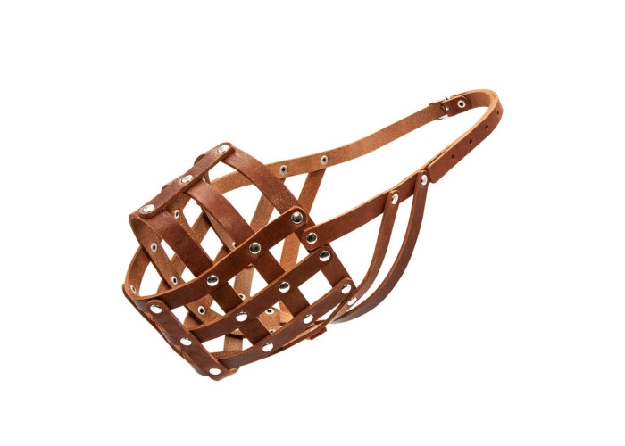 Намордник м'який "CoLLaR" №5 (кавказька вівчарка, московська сторожова, ньюфаундленд), коричневий, 40х11 см