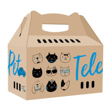 Коробка-переноска TelePet для котов до 8 кг, 45,5*22*43,5 см
