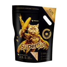 Кукурузный наполнитель SUPERCAT Премиум комкующийся для кошачьих туалетов, 2.5 кг