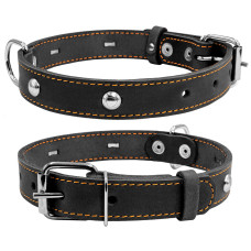 Ошейник "CoLLaR" одинарный с украшениями, черный