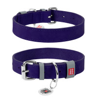 Нашийник для собак шкіряний WAUDOG Classic, фіолетовий