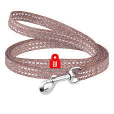 Поводок для котов и мелких пород собак из восстановленного хлопка WAUDOG Re-cotton светоотражающий, длина 2 м, коричневый