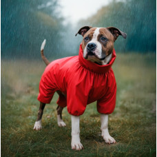 Дождевик для собак WAUDOG Clothes, водонепроницаемый, красный