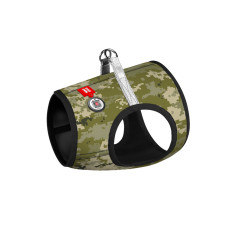 Шлея для собак мягкая WAUDOG Clothes c QR паспортом "Милитари"
