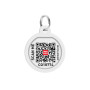 Адресник для собак та котів металевий WAUDOG Smart ID з QR паспортом "Марс" коло