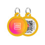 Адресник для собак та котів металевий WAUDOG Smart ID з QR паспортом "Градієнт помаранчевий" коло
