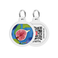 Адресник для собак и котов металлический WAUDOG Smart ID c QR паспортом "Инжир" круг