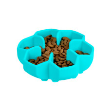 Миска для медленного кормления WAUDOG SILICONE, 450 мл, голубая