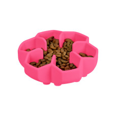 Миска для медленного кормления WAUDOG SILICONE, 450 мл, розовая