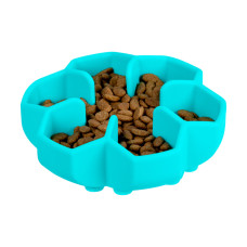 Миска для медленного кормления WAUDOG SILICONE, 750 мл, голубая