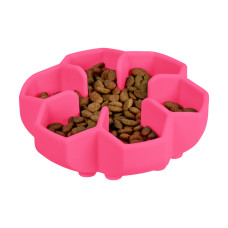 Миска для медленного кормления WAUDOG SILICONE, 750 мл, розовая