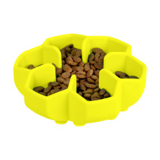 Миска для медленного кормления WAUDOG SILICONE, 750 мл, желтая