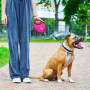 Повідець-рулетка для собак WAUDOG R-leash з контейнером для пакетів, світловідбиваюча стрічка, рожевий
