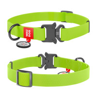 Нашийник для собак водостійкий WAUDOG Waterproof з QR-паспортом, металева пряжка-фастекс, салатовий