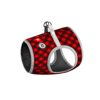 Шлея для собак м'яка WAUDOG Clothes c QR паспортом "Шотландка червона"