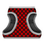 Шлея для собак м'яка WAUDOG Clothes c QR паспортом "Шотландка червона"