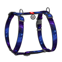 Шлея для собак анатомічна H-подібна WAUDOG Nylon з QR-паспортом, NASA21