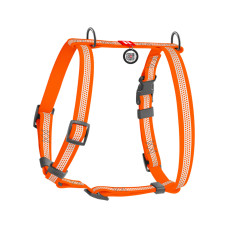 Шлея для собак водостойкая анатомическая Н-образная WAUDOG Waterproof с QR-паспортом, светоотражающая, пластиковая пряжка-фастекс, оранжевый