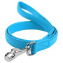 Повідець для собак шкіряний WAUDOG Glamour, довжина 122 см, блакитний