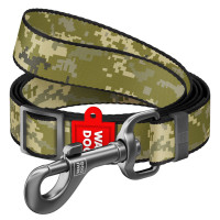 Повідець для собак нейлоновий WAUDOG Nylon "Мілітарі", регульований, довжина 152-183 см
