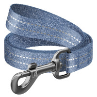 Повідець для собак з відновленої бавовни WAUDOG Re-cotton світловідбивний, довжина 3 м, синій