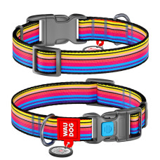 Нашийник для собак нейлоновий WAUDOG Nylon c QR паспортом "Лінія 1", пластиковий фастекс
